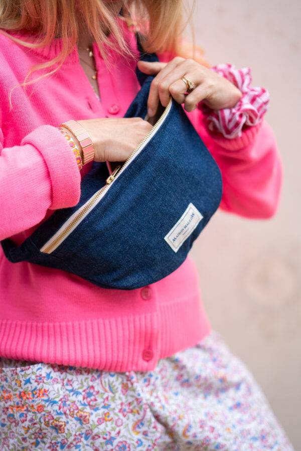 Sac banane en jean bleu Maison Mallow