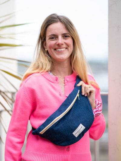 Sac banane en jean bleu Maison Mallow