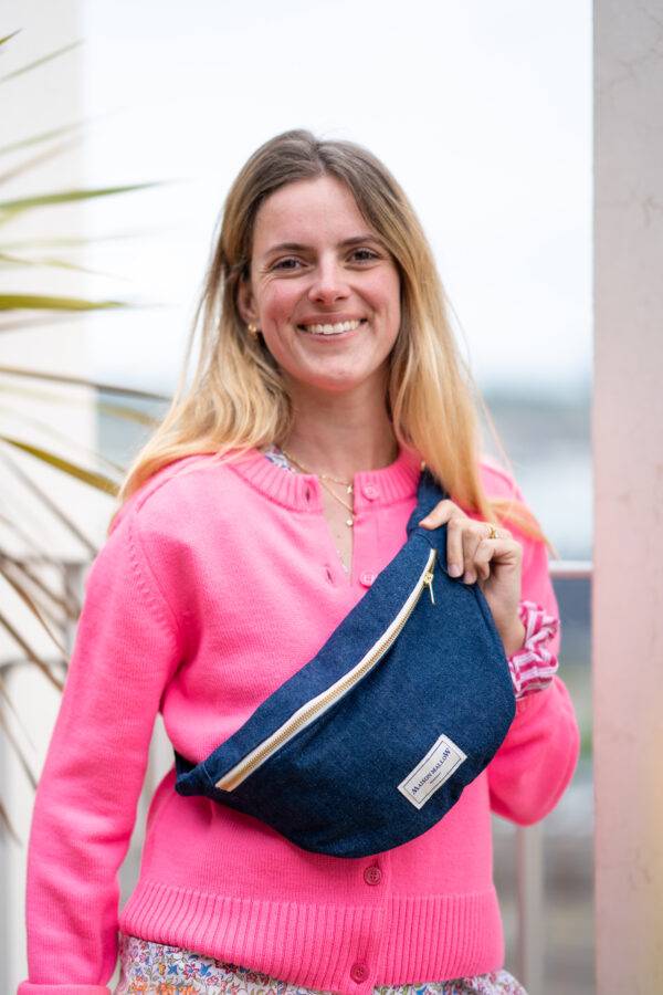 Sac banane en jean bleu Maison Mallow