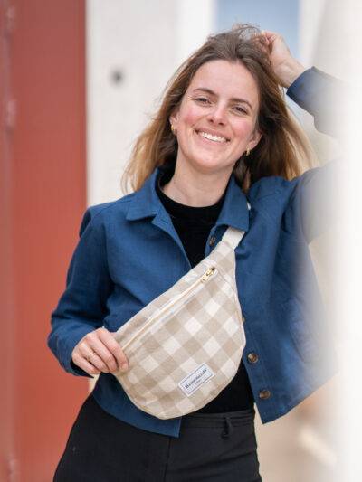 Sac banane Vichy beige Maison Mallow