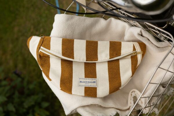 Sac banane à rayures jaune moutarde