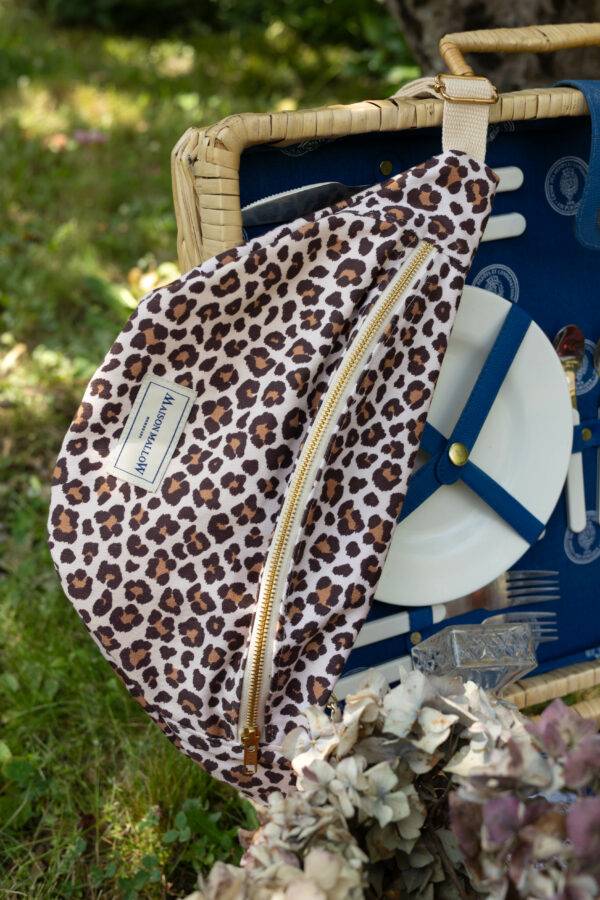 Sac banane léopard clair