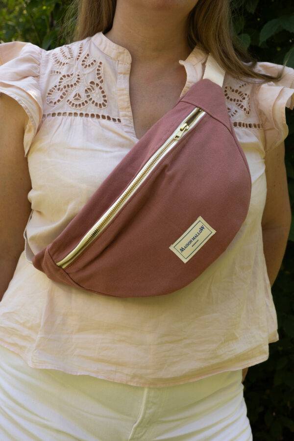 sac banane vieux rose