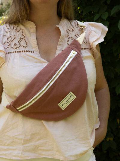 sac banane vieux rose