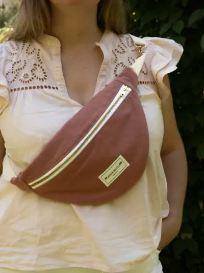 sac banane vieux rose