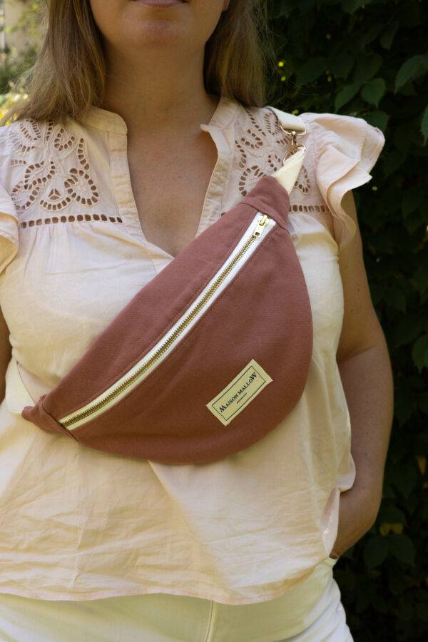 sac banane vieux rose