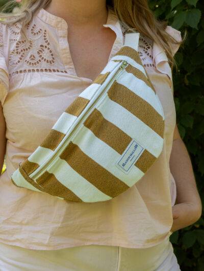 Sac banane à rayures jaune moutarde