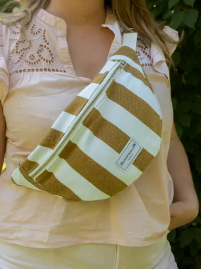 Sac banane à rayures jaune moutarde