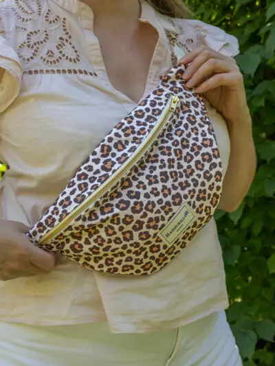 Sac banane léopard clair