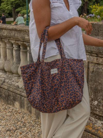 sac cabas léopard bleu