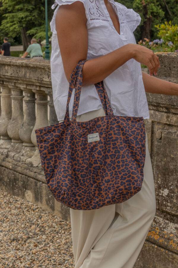 sac cabas léopard bleu