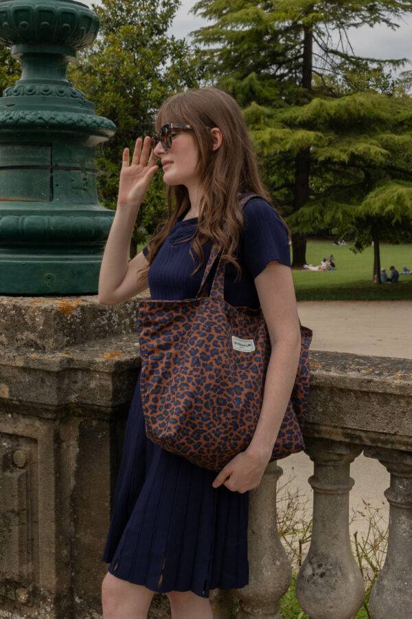 sac cabas léopard bleu