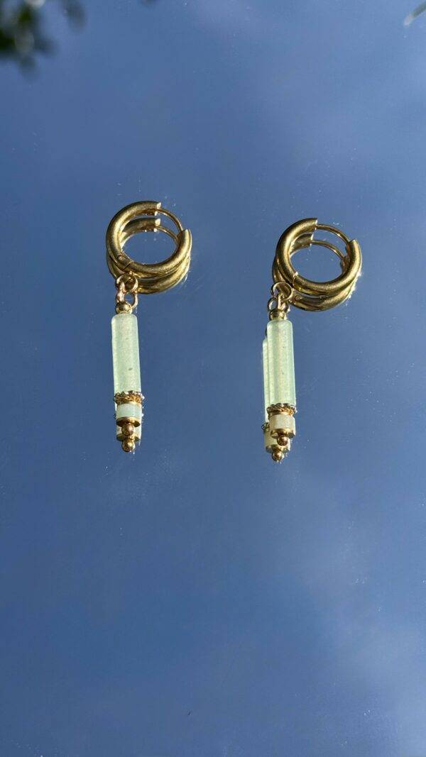 Boucles d'oreilles Margot aventurine et doré