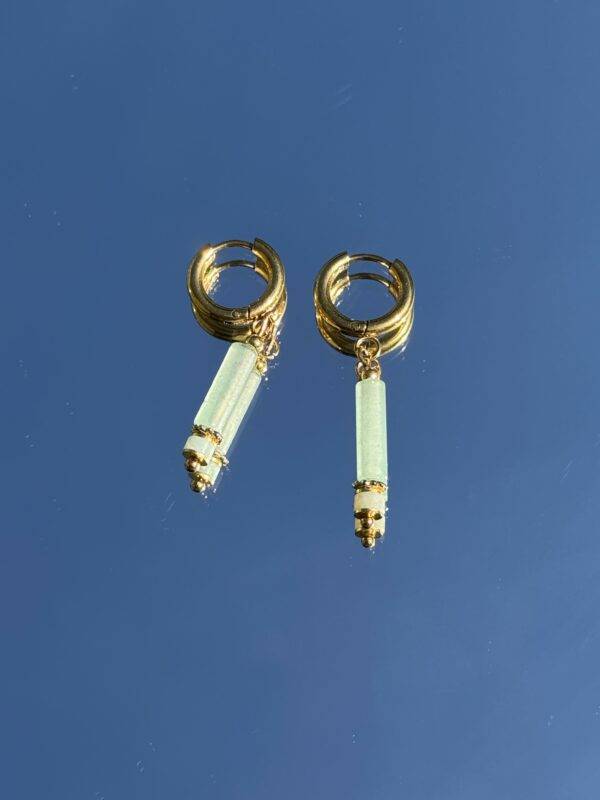 Boucles d'oreilles Margot aventurine doré