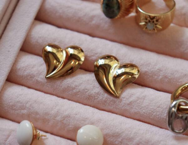Boucles d'oreilles coeur doré