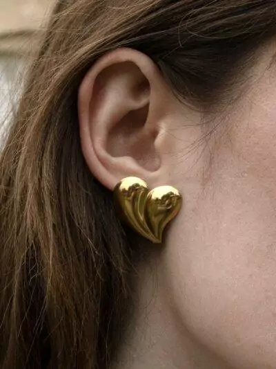 Boucles d'oreilles coeur doré