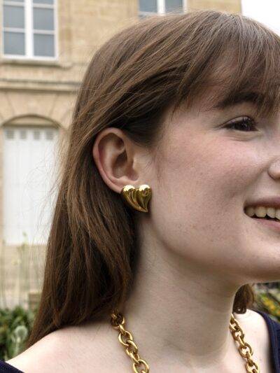 Boucles d'oreilles coeur doré