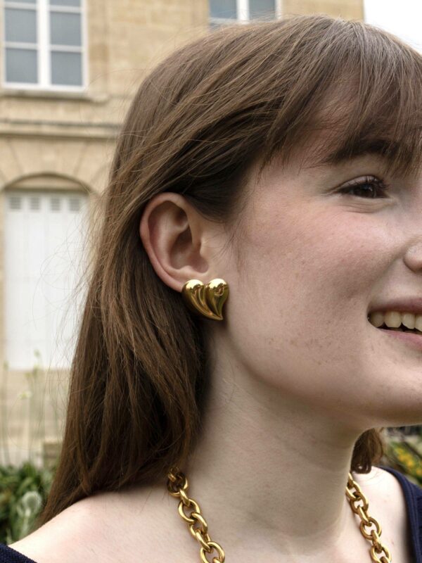 Boucles d'oreilles coeur doré