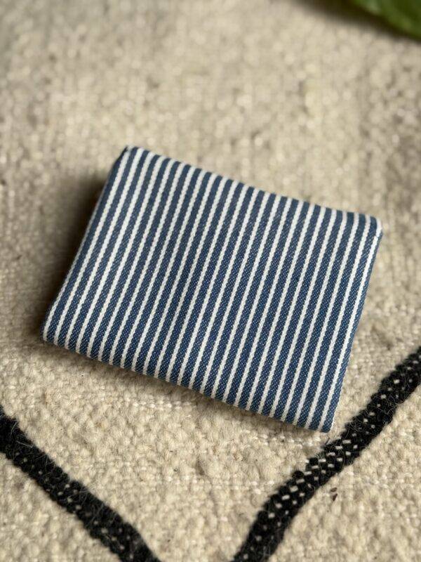 Dos du Mini Portefeuille jean rayé bleu et blanc