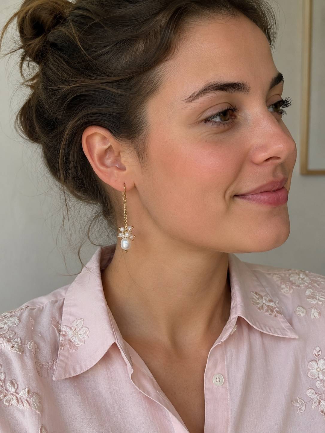 Boucles d'oreilles Amicie en perles d'eau douce et acier inoxydale