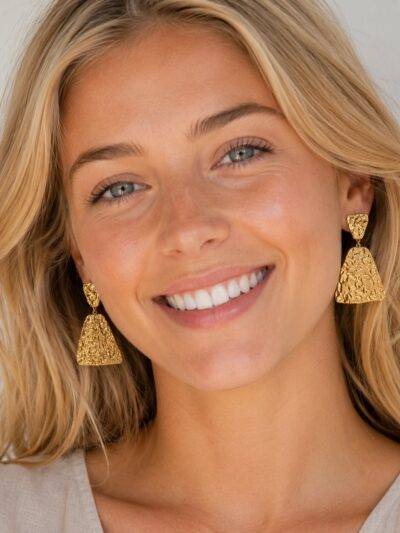 Boucles d'oreilles Céline en acier inoxydable doré