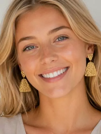 Boucles d'oreilles Céline en acier inoxydable doré