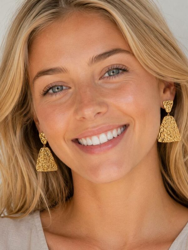 Boucles d'oreilles Céline en acier inoxydable doré