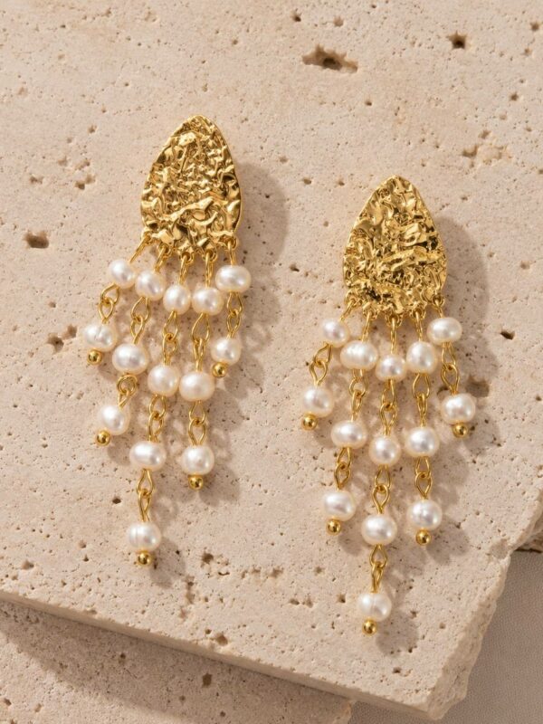 Boucles d'oreilles Medusa en acier inoxydable et perles d'eau douce