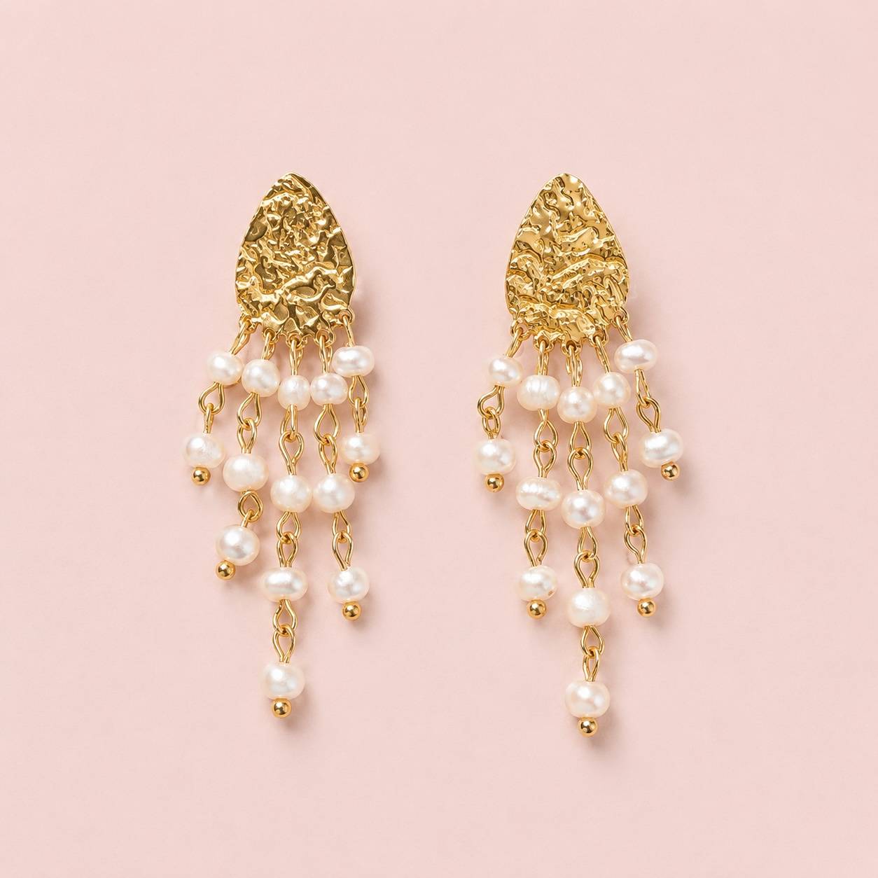 Boucles d'oreilles Medusa en acier inoxydable et perles d'eau douce