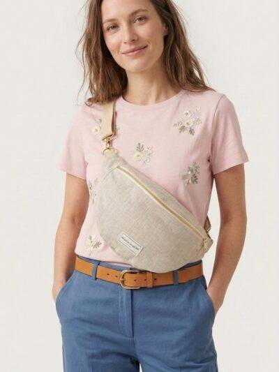 Sac banane lin blanc cassé naturel