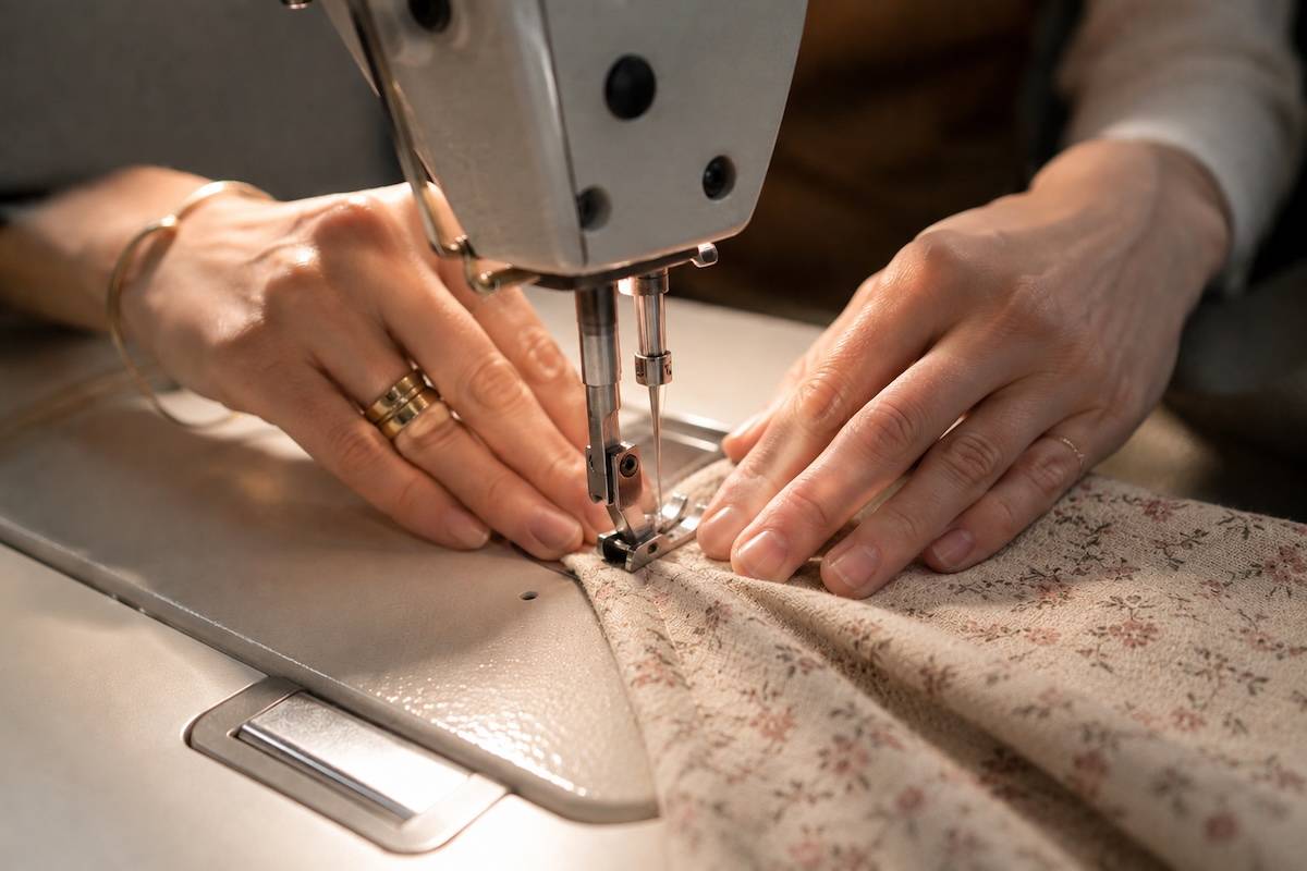 Assemblage d'un tissu à la machine à coudre