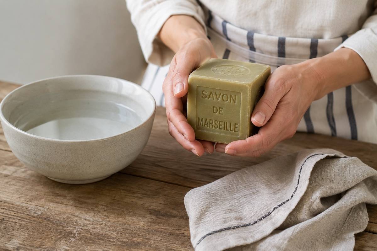 Nettoyage des produits Maison Mallow à la main et au savon