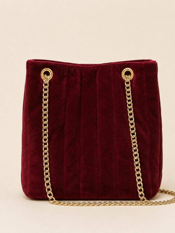 Sac seau Margot velours bordeaux