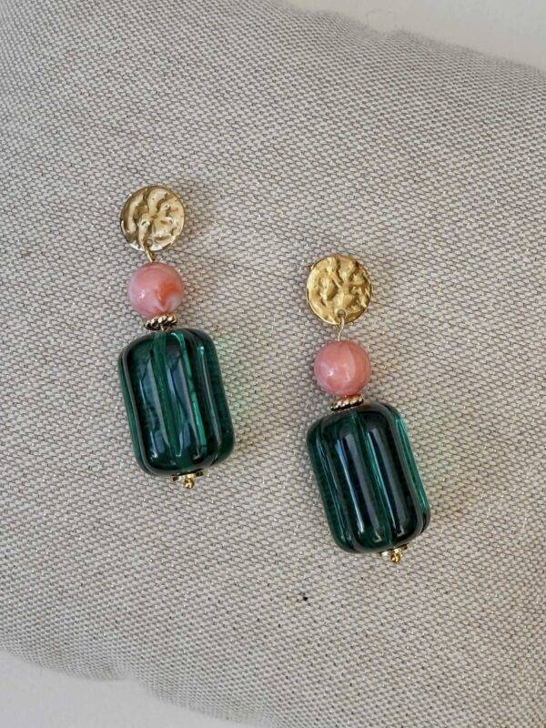 Boucles d'oreilles Capucine vertes