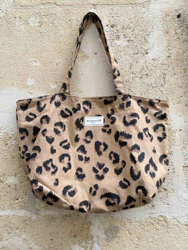 Sac cabas léopard clair face entier